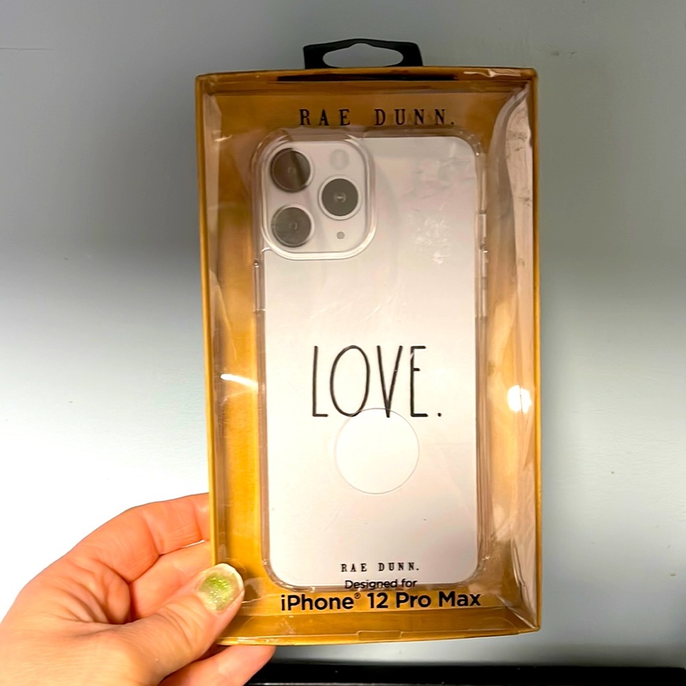Rae Dunn LOVE Hard Shell clear case for iPhone 12 Pro Max